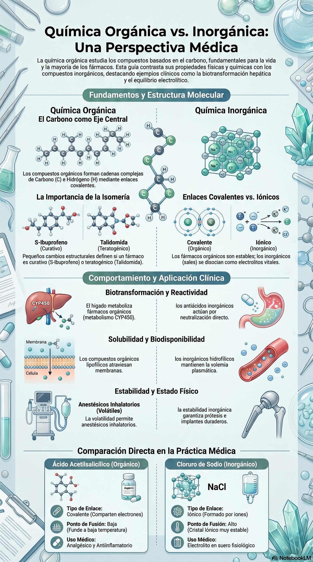 Infografía de Química Orgánica vs. Inorgánica